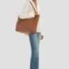 The Victoria tote bag large i tan skinn