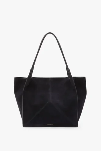 The Victoria tote large i marineblått semsket skinn
