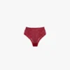 Truse med monogram i blonder i poppy red