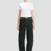 Twisted slouch-jeans i vasket svart