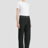 Twisted slouch-jeans i vasket svart