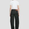 Twisted slouch-jeans i vasket svart
