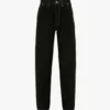 Twisted slouch-jeans i vasket svart