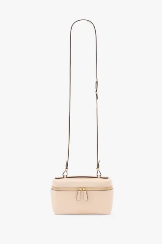 Vanity crossbody i blekrosa skinn
