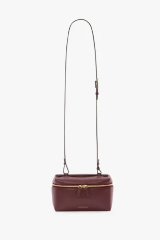 Vanity crossbody i burgunderfarget skinn