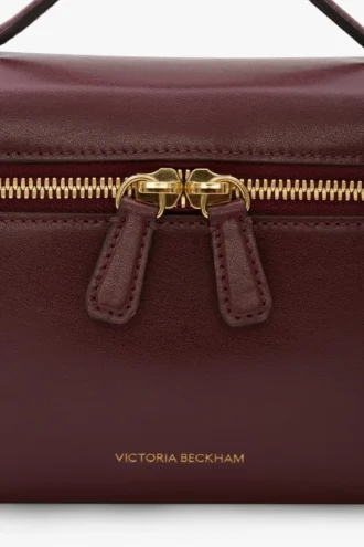 Vanity crossbody i burgunderfarget skinn