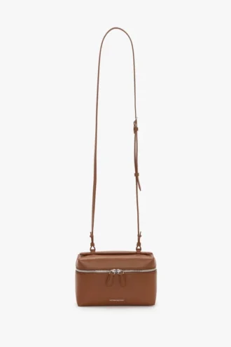 Vanity crossbody i mørkbrunt skinn