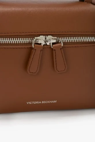 Vanity crossbody i mørkbrunt skinn