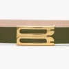 Vanlig Dorian-belte i glatt skinn i khaki Vanlig Dorian-belte i glatt skinn i khaki