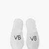 VB broderte frotté-tøfler i hvitt