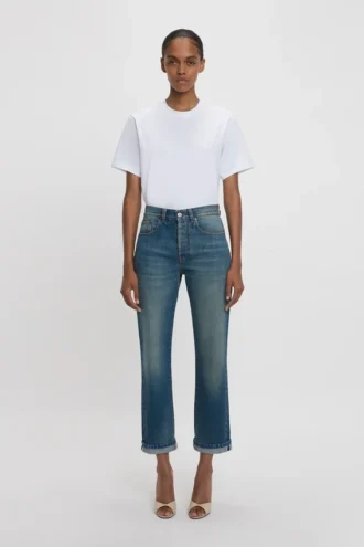 Victoria-jeans i mellomblå